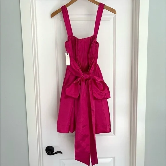 Anthropologie Satin bow Mini Dress Size 6 - Picture 2 of 8